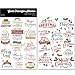 CATaireen Vintage Rub On Transfers for Crafts DIY Glass Stickers 2 Sheets Furniture Decals Alphabet Number Watercolor Floral Sentence Elements Holiday Sentence 1 - Image 2
