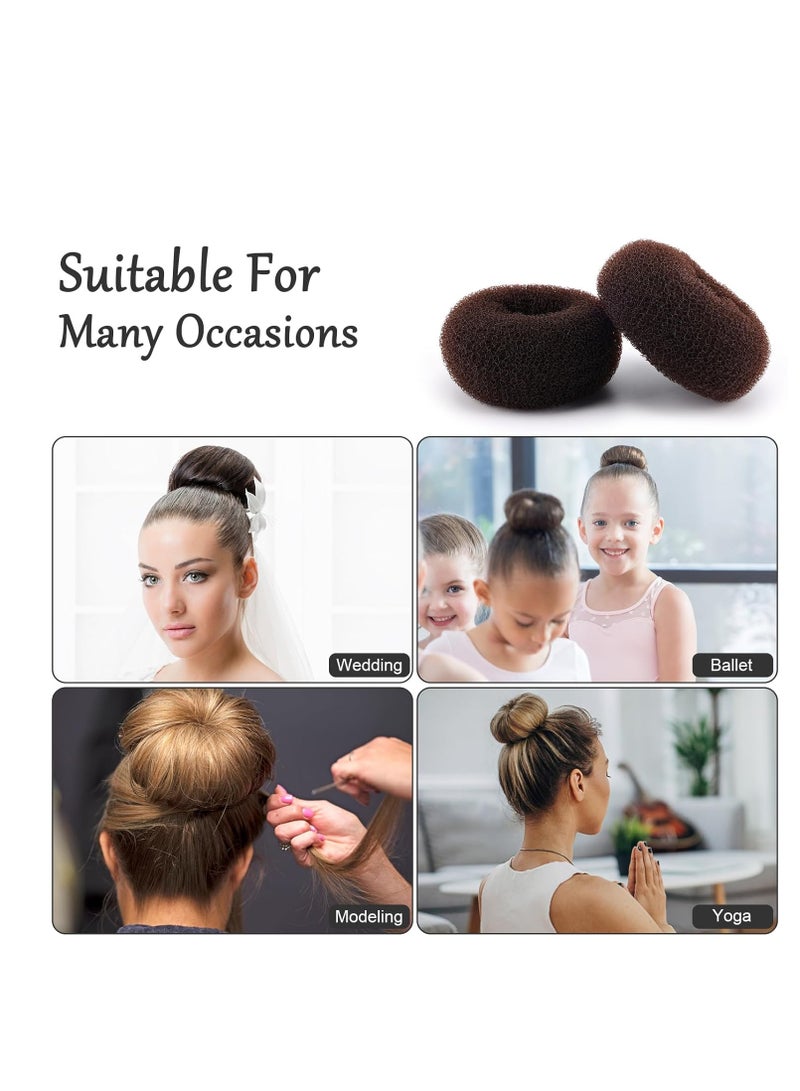 HOFASON HOFASON Hair Bun Maker Donut 12 Pcs, Medium Sock Bun Doughnuts for Ballet Style Buns, Long Hair Accessories Bulk Ring Shaper for Women and Girls (Size M / 2.75 Inch, Brown)  - Image 3