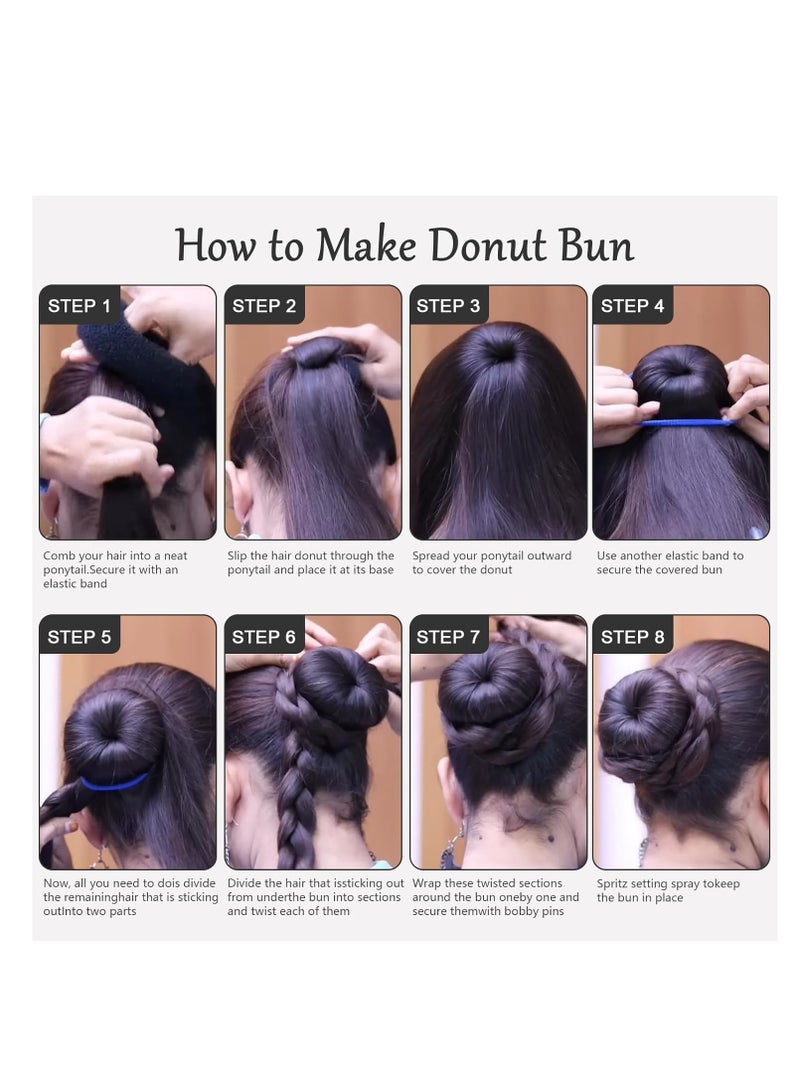 HOFASON HOFASON Hair Bun Maker Donut 12 Pcs, Medium Sock Bun Doughnuts for Ballet Style Buns, Long Hair Accessories Bulk Ring Shaper for Women and Girls (Size M / 2.75 Inch, Brown)  - Image 4