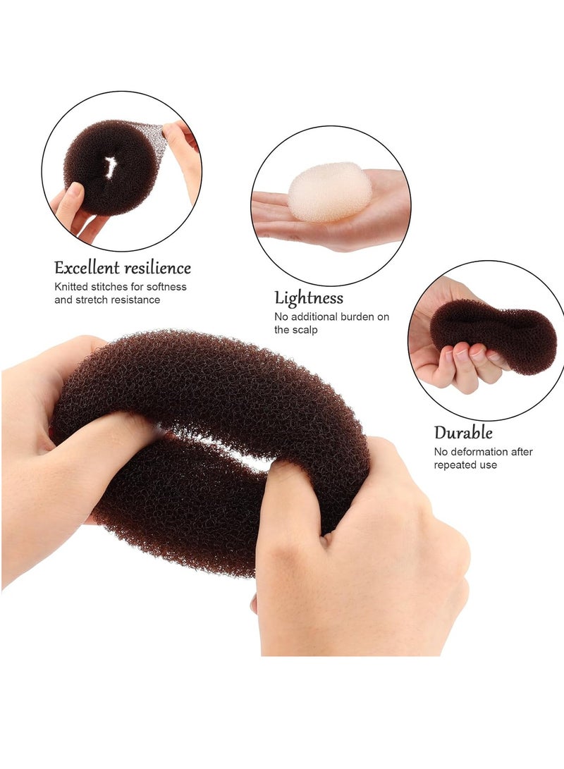 HOFASON HOFASON Hair Bun Maker Donut 12 Pcs, Medium Sock Bun Doughnuts for Ballet Style Buns, Long Hair Accessories Bulk Ring Shaper for Women and Girls (Size M / 2.75 Inch, Brown)  - Image 5