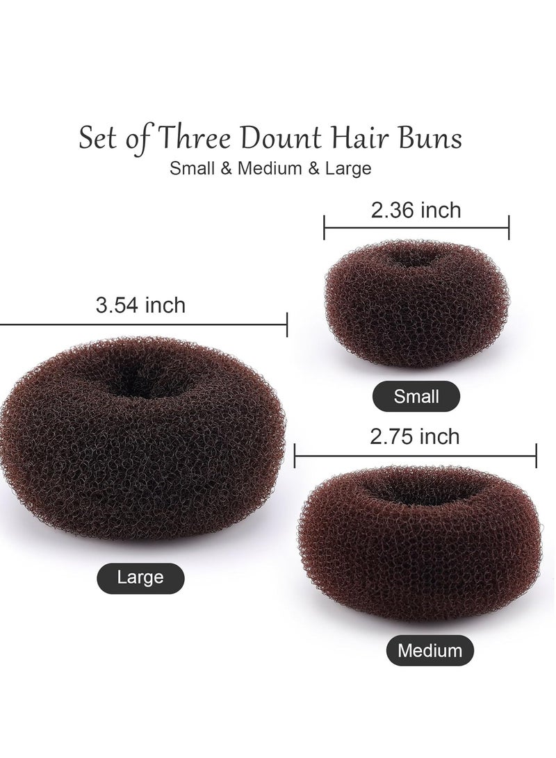 HOFASON HOFASON Hair Bun Maker Donut 12 Pcs, Medium Sock Bun Doughnuts for Ballet Style Buns, Long Hair Accessories Bulk Ring Shaper for Women and Girls (Size M / 2.75 Inch, Brown)  - Image 2