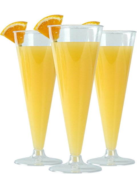 Restaurantware RW Base 65 Ounce Toasting Glasses 20 Disposable Champagne Flutes  With A Removal Base Premium Clear Plastic Cocktail Glasses Serve Sparkling Wine For Parties