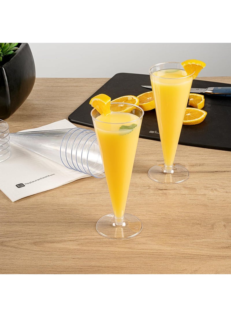 Restaurantware - Restaurantware RW Base 65 Ounce Toasting Glasses 20 Disposable Champagne Flutes  With A Removal Base Premium Clear Plastic Cocktail Glasses Serve Sparkling Wine For Parties - Image 1