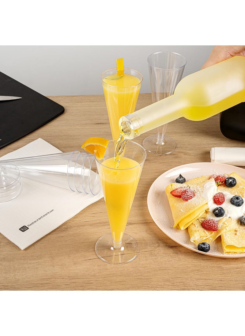 Restaurantware - Restaurantware RW Base 65 Ounce Toasting Glasses 20 Disposable Champagne Flutes  With A Removal Base Premium Clear Plastic Cocktail Glasses Serve Sparkling Wine For Parties - Image 1