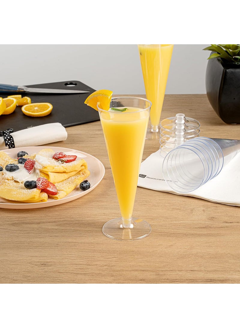 Restaurantware - Restaurantware RW Base 65 Ounce Toasting Glasses 20 Disposable Champagne Flutes  With A Removal Base Premium Clear Plastic Cocktail Glasses Serve Sparkling Wine For Parties - Image 1
