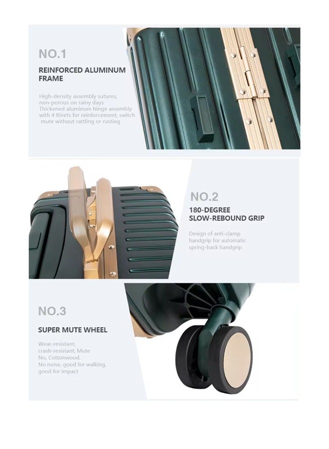 PARTNER 3 PCS TROLLEY LUGGAGE ALUMINUM FRAME POLY CARBON MATERIAL, LUGGAGE SUITCASE SET AND CABIN LUGGAGE BAG SET WHITE COLOUR  - Image 2