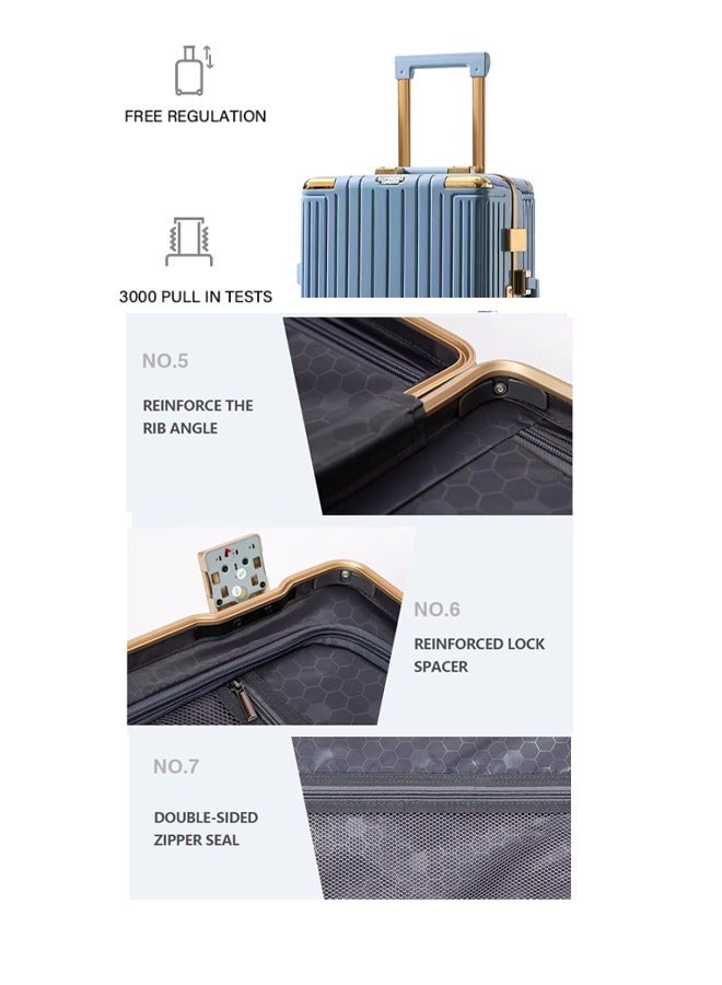 PARTNER 3 PCS TROLLEY LUGGAGE ALUMINUM FRAME POLY CARBON MATERIAL, LUGGAGE SUITCASE SET AND CABIN LUGGAGE BAG SET WHITE COLOUR  - Image 3