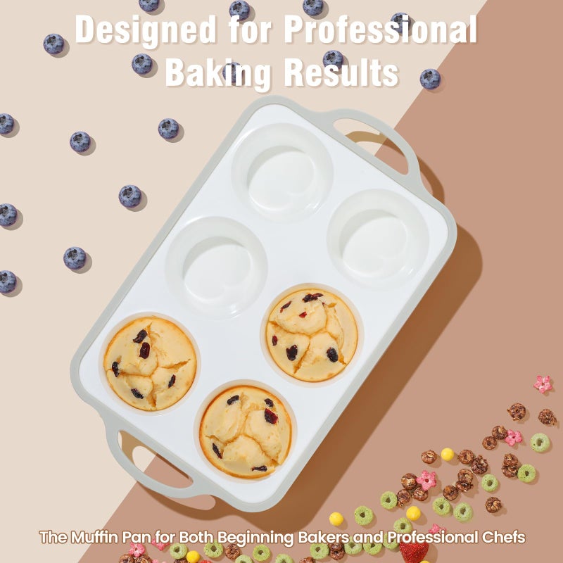 Fimary Silicone Mini Muffin Pan With Metal Reinforced Frame - 24 Cups Durable Silicone Cupcake Pan for Muffin, Cupcakes, BPA Free and Dishwasher Safe - 2 Piece Gray - Image 3