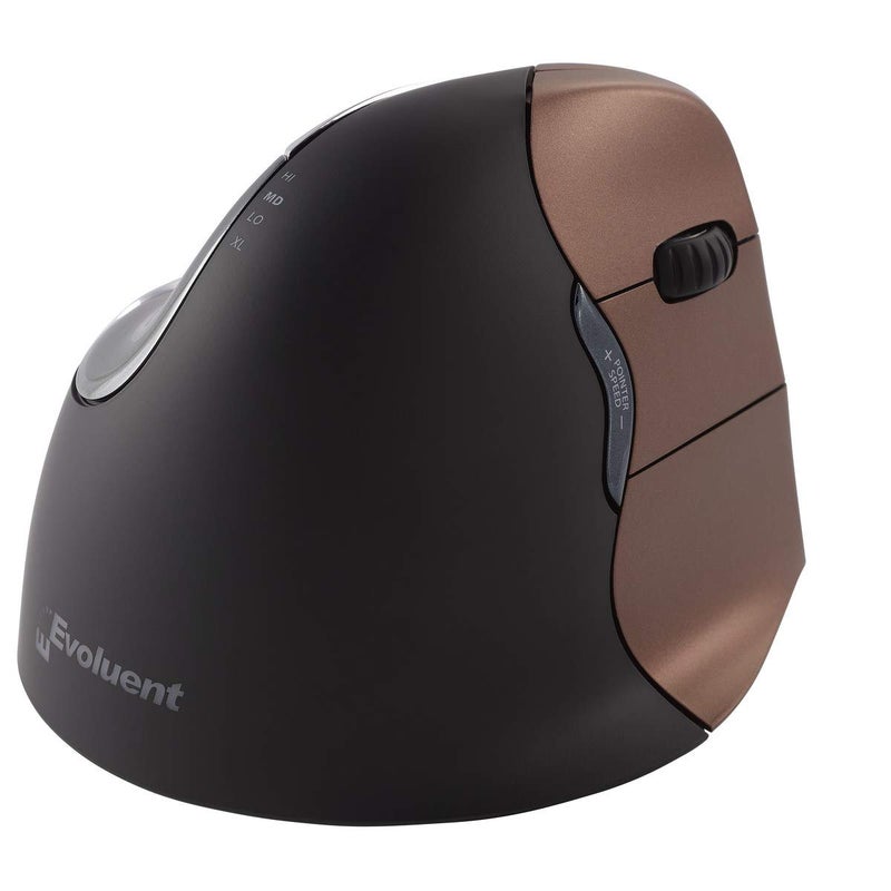 Evoluent VM4SW VerticalMouse 4 Right Hand Ergonomic Mouse with Wireless USB Receiver (Small Size.) The Original VerticalMouse Brand Since 2002. Helps Relieve Wrist Discomfort - Image 1