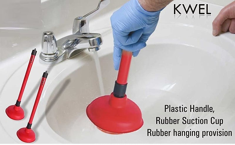 KWEL Drain Unblocker Cleaner Sink Plunger Cleaning Pump for Kitchen Sink, Toilet, Bathroom Pack of 1 (Medium) - Image 4