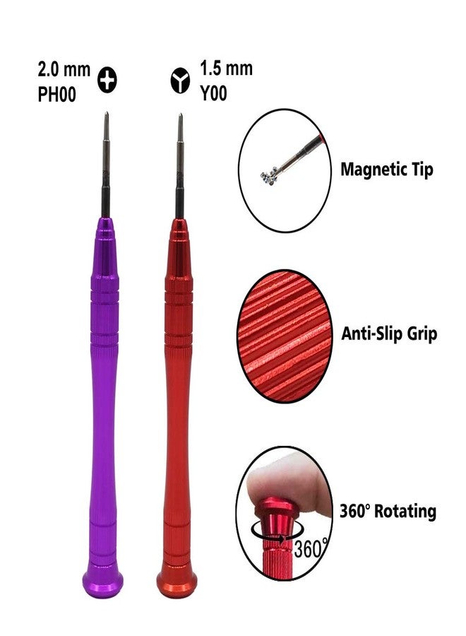 EMiEN Triwing Screwdriver Compatible With Nintendo Switch, EMiEN 2.0mm Phillips 1.5mm Y00 Tri-Point Tri Wing Tip Screwdriver Kit Compatible With Nintendo Switch Joy-Con and Consoles Repair - Image 2