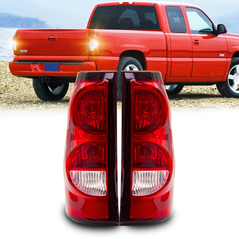 WEZEMLIGHT Tail Lights assembly Compatible With 20032006 Chevy Silverado 1500 2500 3500 1500HD 2500HD 2007 Classic Driver and passenger side with Bulb and Harness Pair of Driver and Passenger Side