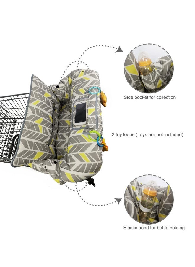 ICOPUCA Shopping Cart Cover for Baby boy Girl, Multi-in-1 Cart Covers for Babies, Soft Padded Infant High Chair Cover, Machine Washable, Grocery cart seat Cushion Cover, Multi Color - Image 2