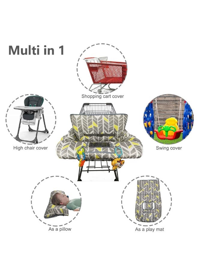 ICOPUCA Shopping Cart Cover for Baby boy Girl, Multi-in-1 Cart Covers for Babies, Soft Padded Infant High Chair Cover, Machine Washable, Grocery cart seat Cushion Cover, Multi Color - Image 3