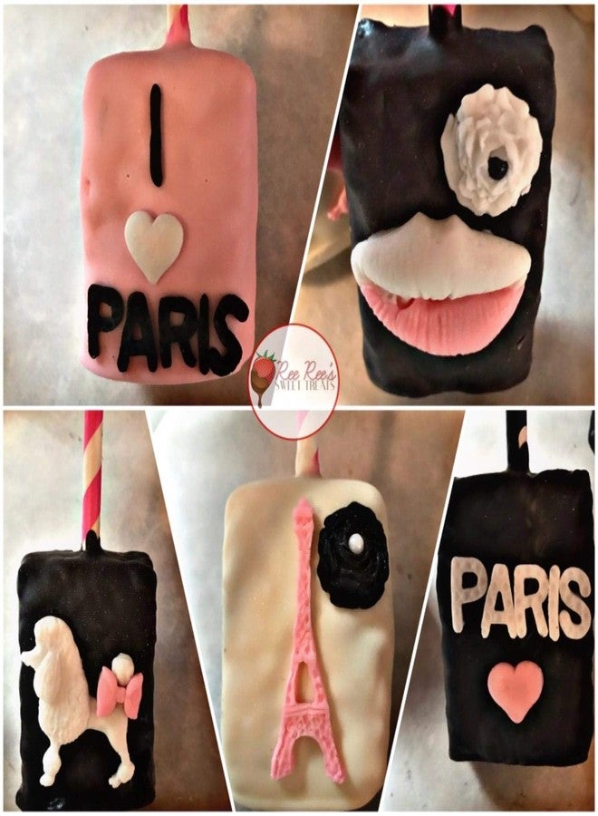 HiParty 2Pcs/Set Mini Size I Love Paris Fondant Molds, Eiffel Tower Poodle Silicone Fondant Mold for Cake Cupcake Sweet Treats Decorating Sugar Craft Gum Paste Chocolate Candy Polymer Clay Resin Mold - Image 3