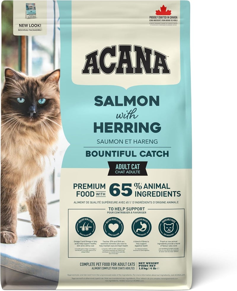 acana Bountiful Catch Dry Food Salmon, Herring & Hake for Cats 1.8kg - Image 1