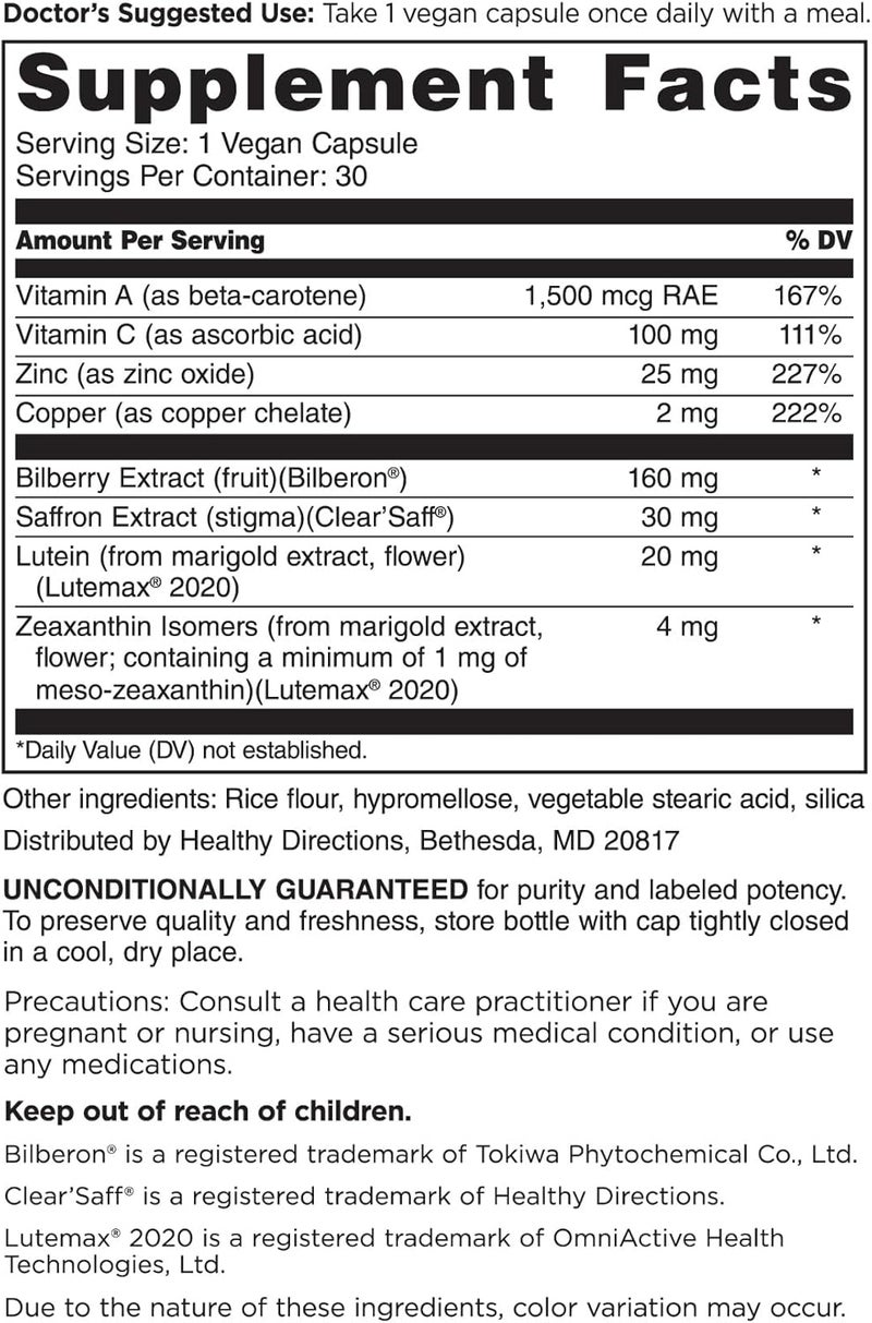 DOCTORS PREFERRED ClinicalGrade OcuGold Eye Vitamins with Lutein and Zeaxanthin for Macula  Retina Health Digital Eye Strain Eye Fatigue and Visual Performance  30 Vegan Capsules - Image 2