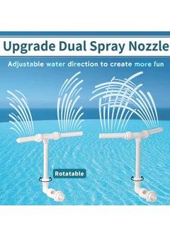 spa luxetique Water-Fountain Dual Spray Swimming-Pool-Accessories - Upgrade Above/Inground Waterfall Cooler, Adjustable 2 in 1 Spray Nozzle, High Pressure Pond Aerator, Garden Sprinkle Feature Outdoor Decor  - Image 2