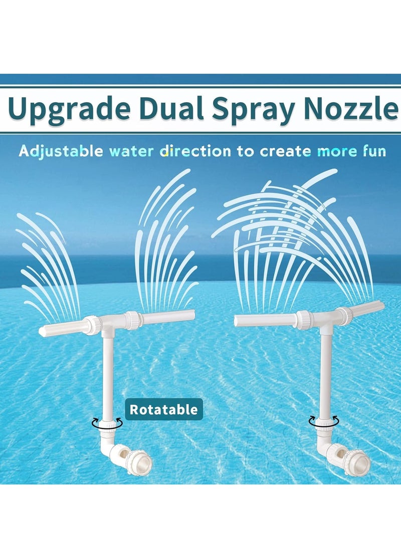 spa luxetique Water-Fountain Dual Spray Swimming-Pool-Accessories - Upgrade Above/Inground Waterfall Cooler, Adjustable 2 in 1 Spray Nozzle, High Pressure Pond Aerator, Garden Sprinkle Feature Outdoor Decor  - Image 2