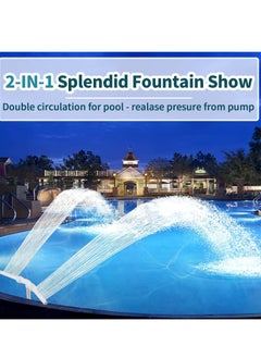 spa luxetique Water-Fountain Dual Spray Swimming-Pool-Accessories - Upgrade Above/Inground Waterfall Cooler, Adjustable 2 in 1 Spray Nozzle, High Pressure Pond Aerator, Garden Sprinkle Feature Outdoor Decor  - Image 3