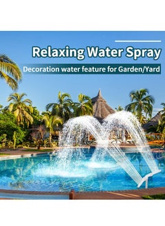 spa luxetique Water-Fountain Dual Spray Swimming-Pool-Accessories - Upgrade Above/Inground Waterfall Cooler, Adjustable 2 in 1 Spray Nozzle, High Pressure Pond Aerator, Garden Sprinkle Feature Outdoor Decor  - Image 4