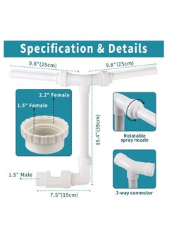 spa luxetique Water-Fountain Dual Spray Swimming-Pool-Accessories - Upgrade Above/Inground Waterfall Cooler, Adjustable 2 in 1 Spray Nozzle, High Pressure Pond Aerator, Garden Sprinkle Feature Outdoor Decor  - Image 5