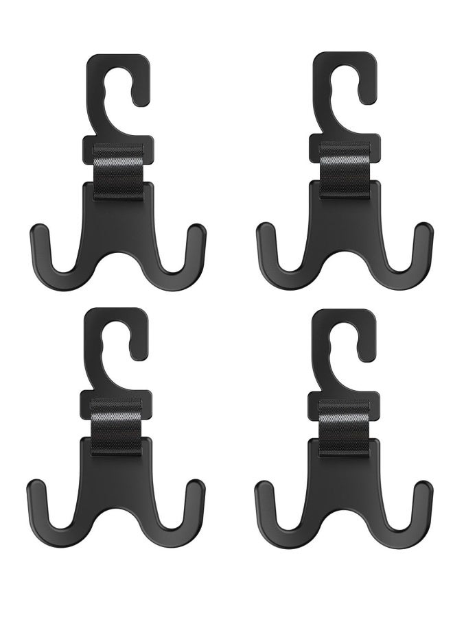 Car Seat Headrest Hook, Auto Seat Hooks for Bags and Daily Necessity, 4 Pack Headrest Hooks for Car, Black - Image 1