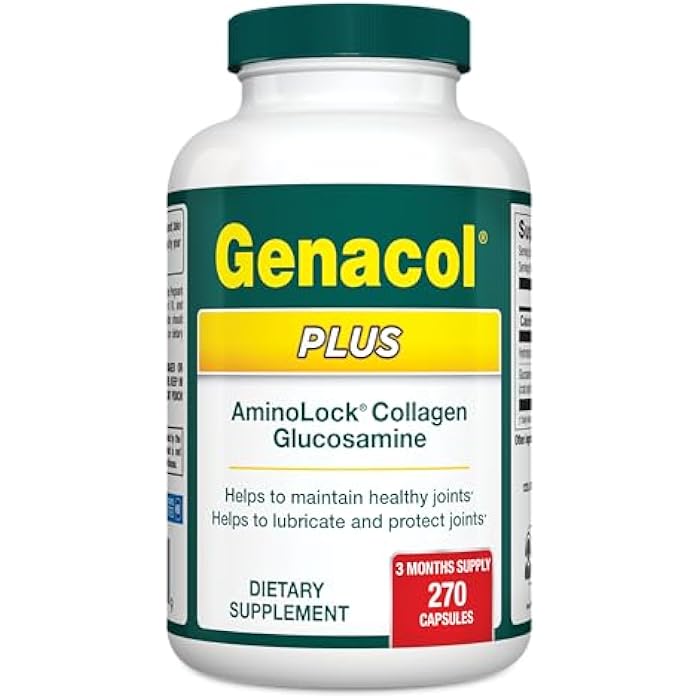 Genacol Plus – Glucosamine and Collagen Joint Supplement, 90-Day Supply | Ultra-Hydrolyzed AminoLock Collagen Peptides, Joint Health Supplement for Men & Women, Maintains Cartilage - Image 1