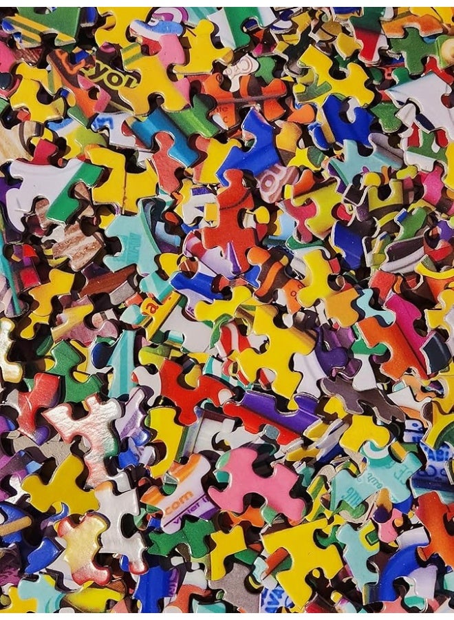 Springboks 1000 Piece Jigsaw Puzzle Crayola Artists Table  Made in USA - Image 1