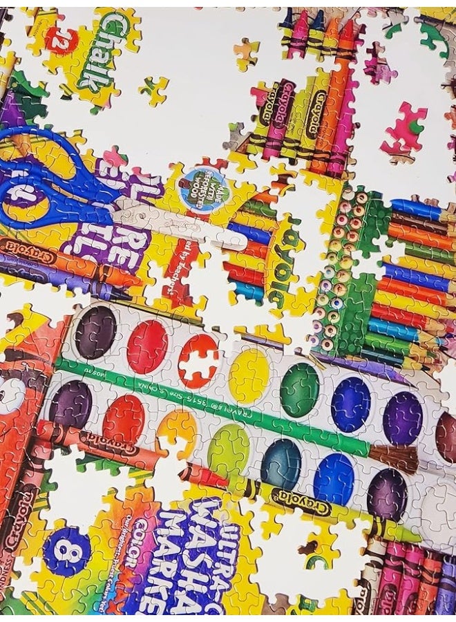 Springboks 1000 Piece Jigsaw Puzzle Crayola Artists Table  Made in USA - Image 4
