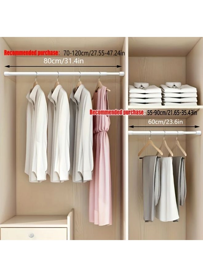 1pc Spring Loaded Retractable Metal Towel Bar No Drill Tension Mount Shower Curtain Rod In Wood Grain Color 27 56 To 47 24 Inch Bathroom Accessory For Curtains And Door Curtains - Image 5
