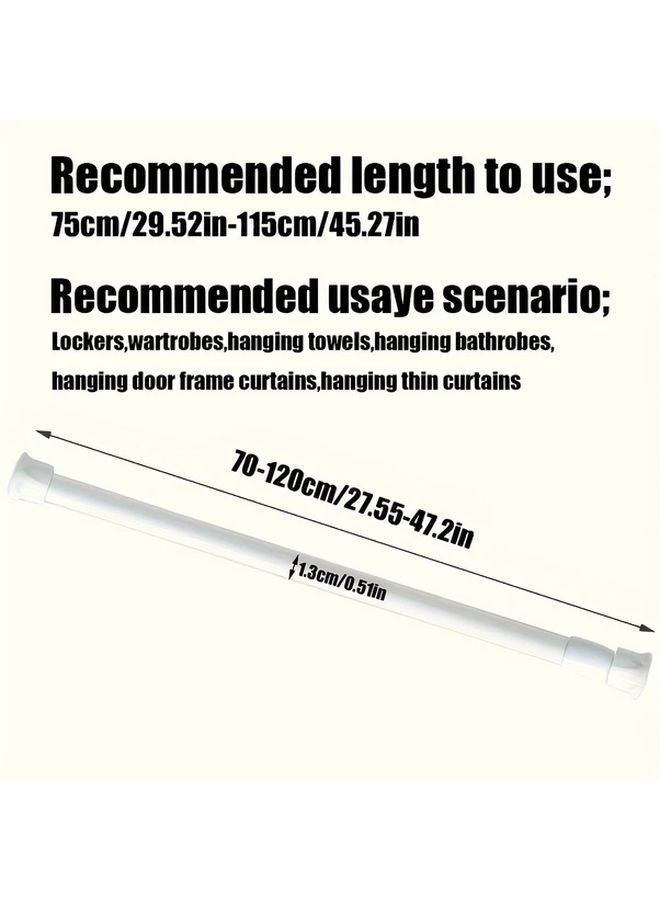 1pc Spring Loaded Retractable Metal Towel Bar No Drill Tension Mount Shower Curtain Rod In Wood Grain Color 27 56 To 47 24 Inch Bathroom Accessory For Curtains And Door Curtains - Image 3