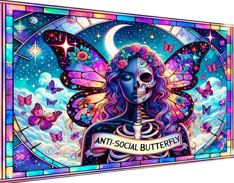 igoodom Large Diamond Painting Kit for Adults Skull Large Diamond Art Kit DIY Full Drill Round Big Halloween Diamond Painting Gem Art for Home Wall Decor Gift 275 X 157inch - Image 2