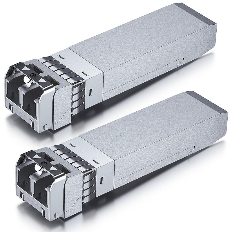10Gtek 10GBase-SR SFP+ Transceiver, 10G 850nm MMF, up to 300 Meters, Compatible with Intel E10GSFPSR, Pack of 2  - Image 1