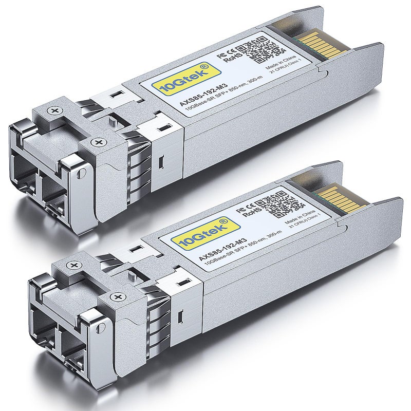 10Gtek 10GBase-SR SFP+ Transceiver, 10G 850nm MMF, up to 300 Meters, Compatible with Intel E10GSFPSR, Pack of 2  - Image 3
