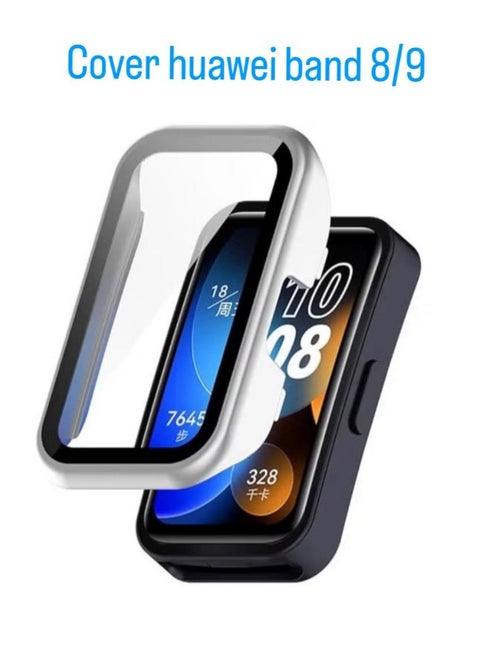 Case for Huawei Band 8 / Band 9 / Band 10 , Hard PC Case with Screen Protector, Anti-Scratch, Anti-Dust, Cover for Huawei Band 8 / Band 9 -  silver