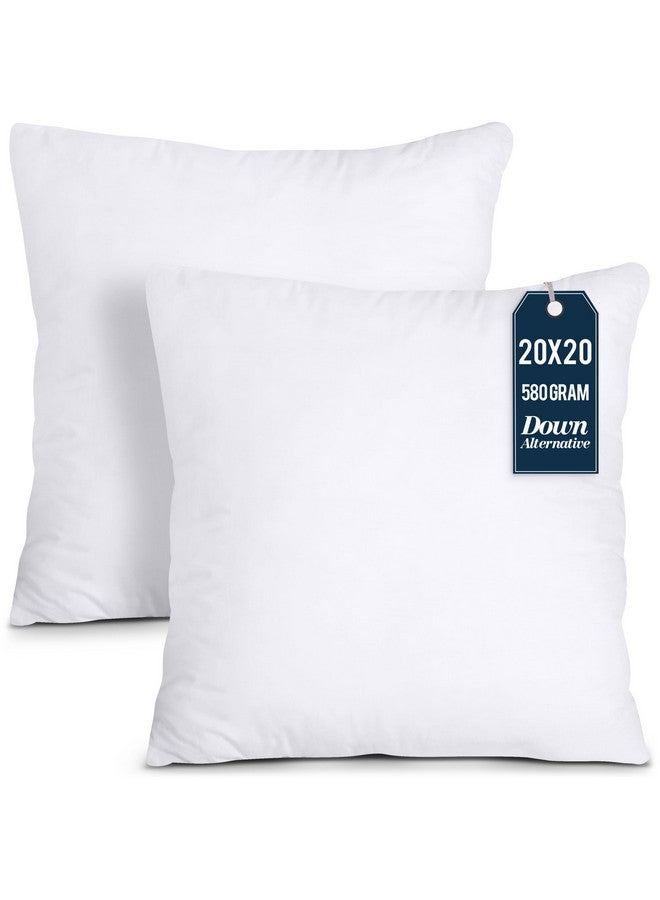 Utopia Bedding Throw Pillows Insert (Pack of 2, White) - 20 x 20 Inches Bed and Couch Pillows - Indoor Decorative Pillow - Image 1