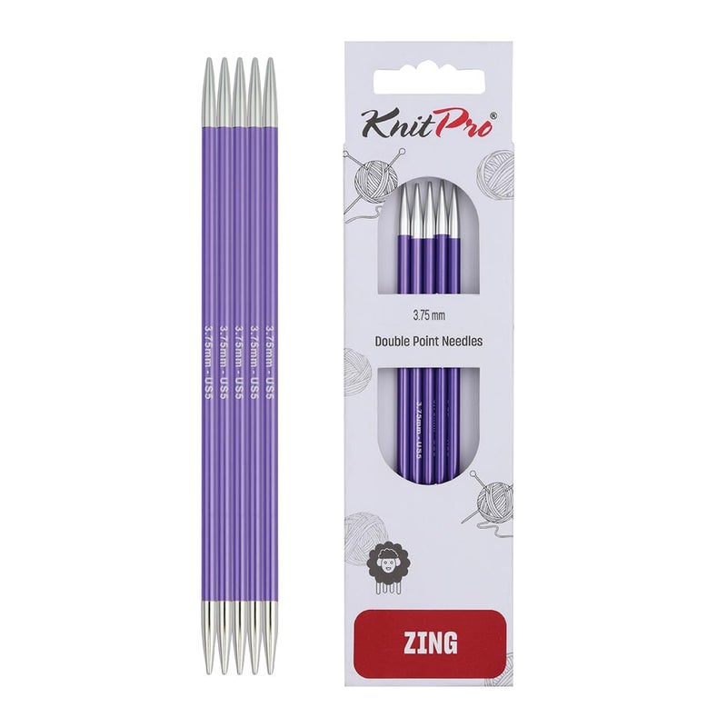 KnitPro Zing Double Pointed Needles 6" (15cm) | US Size 5 (3.75mm) - Image 1