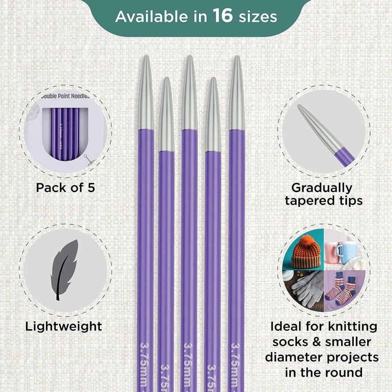 KnitPro Zing Double Pointed Needles 6" (15cm) | US Size 5 (3.75mm) - Image 3