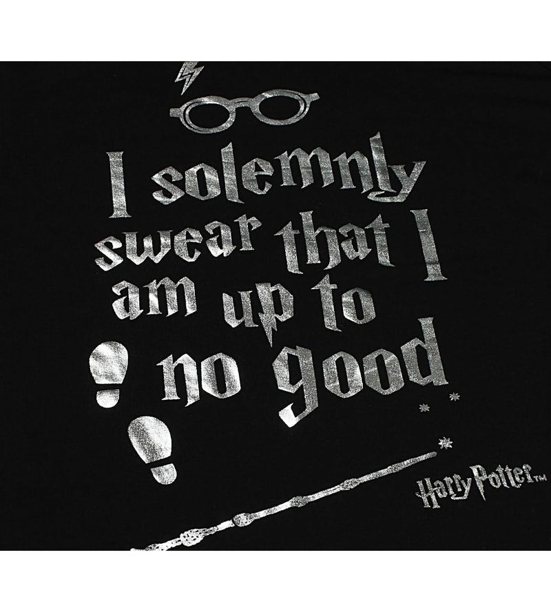 Harry Potter Big Girls Marauders Map Racerback Pajama Short Set, Black, 14/16 - Image 3