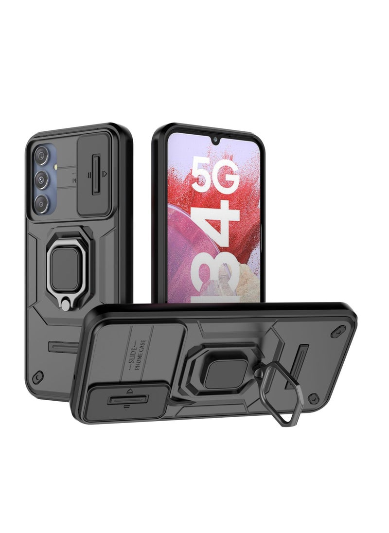 General Case for Samsung Galaxy M34 5G, Hybrid Rugged Heavy Duty Shockproof Dual Layer 360 Rotatable Kickstand Case  - Image 1