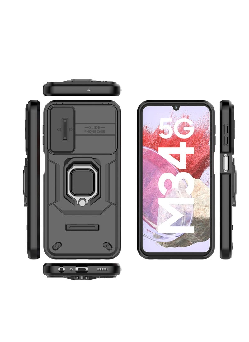 General Case for Samsung Galaxy M34 5G, Hybrid Rugged Heavy Duty Shockproof Dual Layer 360 Rotatable Kickstand Case  - Image 3