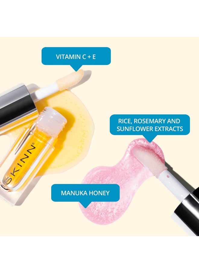 Skinn Luminous Lip Oil Bundle 2Piece (Golden & Blush) Support Collagen Production Smooth Lines & Soothe Dry Cracked Lips Improves Elasticity Texture & Luminosity Vitamin C & Manuka Honey  - Image 3