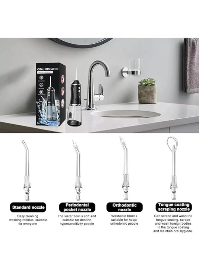 Advanced Cordless Water Flosser, 380ML Portable Oral Irrigator with 3 Modes & 4 Jet Tips, IPX7 Waterproof Electric Dental Flosser for Braces & Gum Care - Image 5