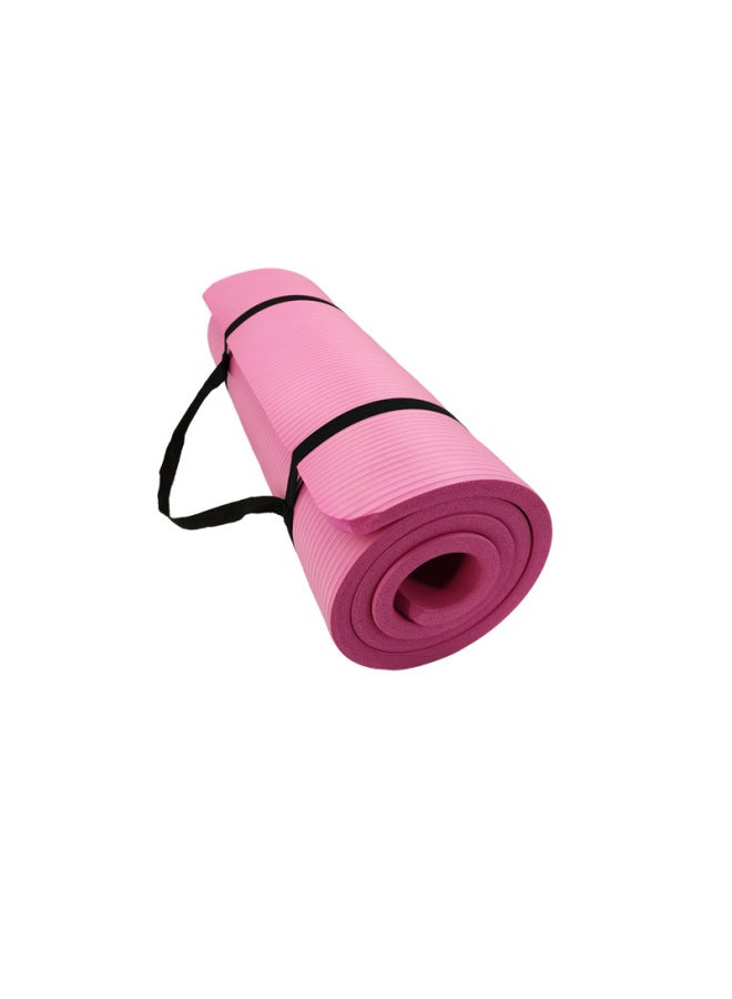 Pro Hanson Rose Pink Strap Nbr Yoga Mat Thickened 10mm15mm Widened Home Fitness Mat - Image 1