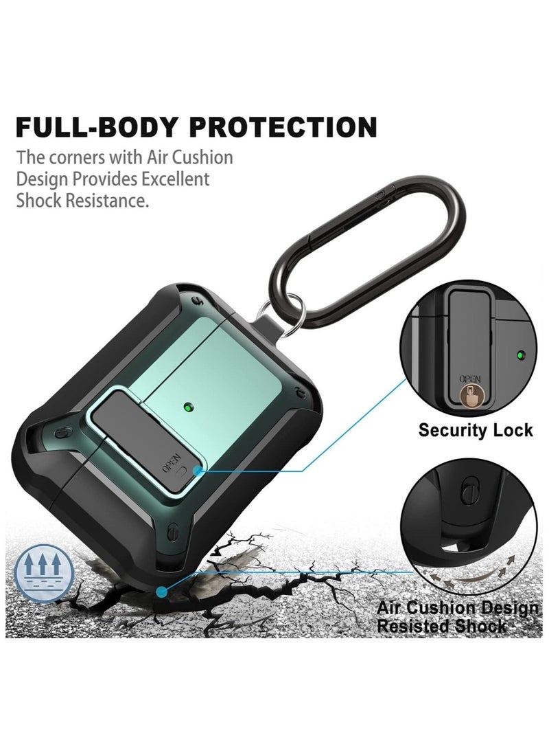 Upgraded [Secure Lock] Armor Airpod Pro Case, Fibuntun Shockproof AirPods Pro Cover Cool iPod Pro Case Designed for Apple Air Pod Wireless Pro Cases for Men Women