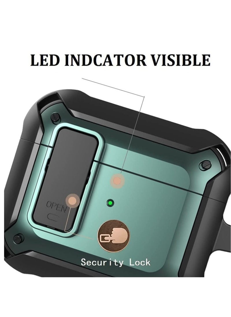Upgraded [Secure Lock] Armor Airpod Pro Case, Fibuntun Shockproof AirPods Pro Cover Cool iPod Pro Case Designed for Apple Air Pod Wireless Pro Cases for Men Women
