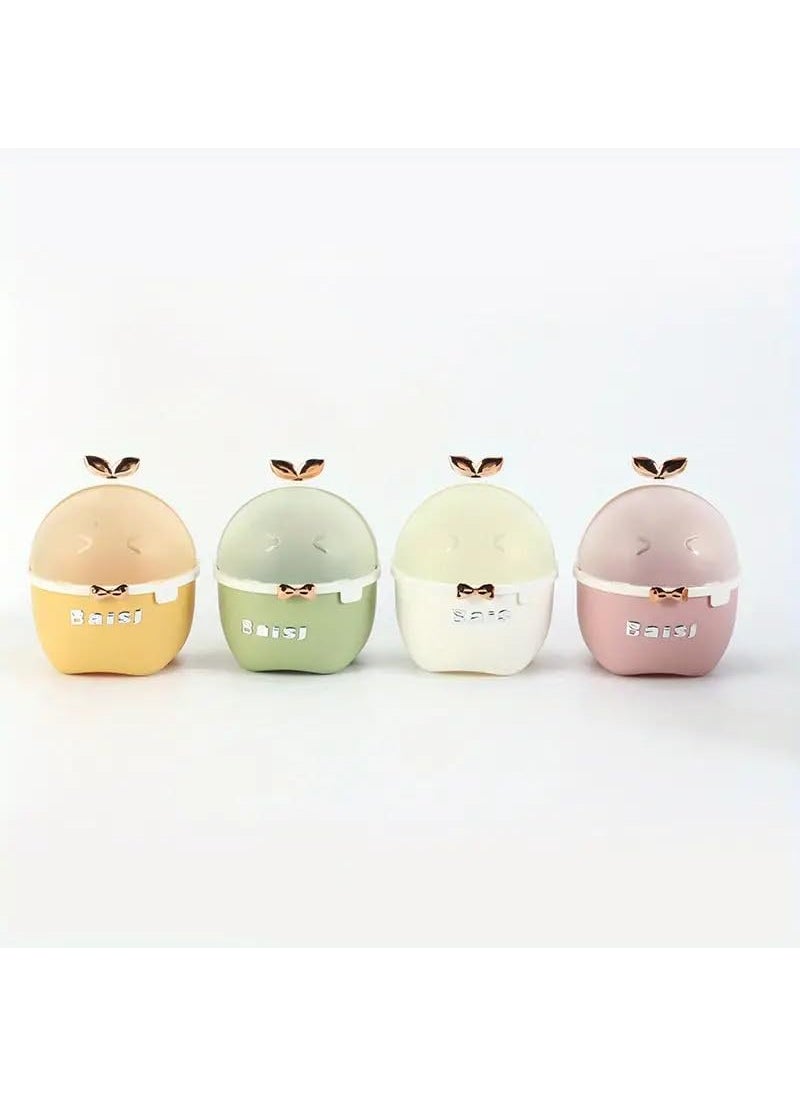Meneflix Meneflix Chic Cartoon CreamStyle Trash Can with Quiet Close Oval Desktop Waste Basket for Home Makeup Storage  - Image 5
