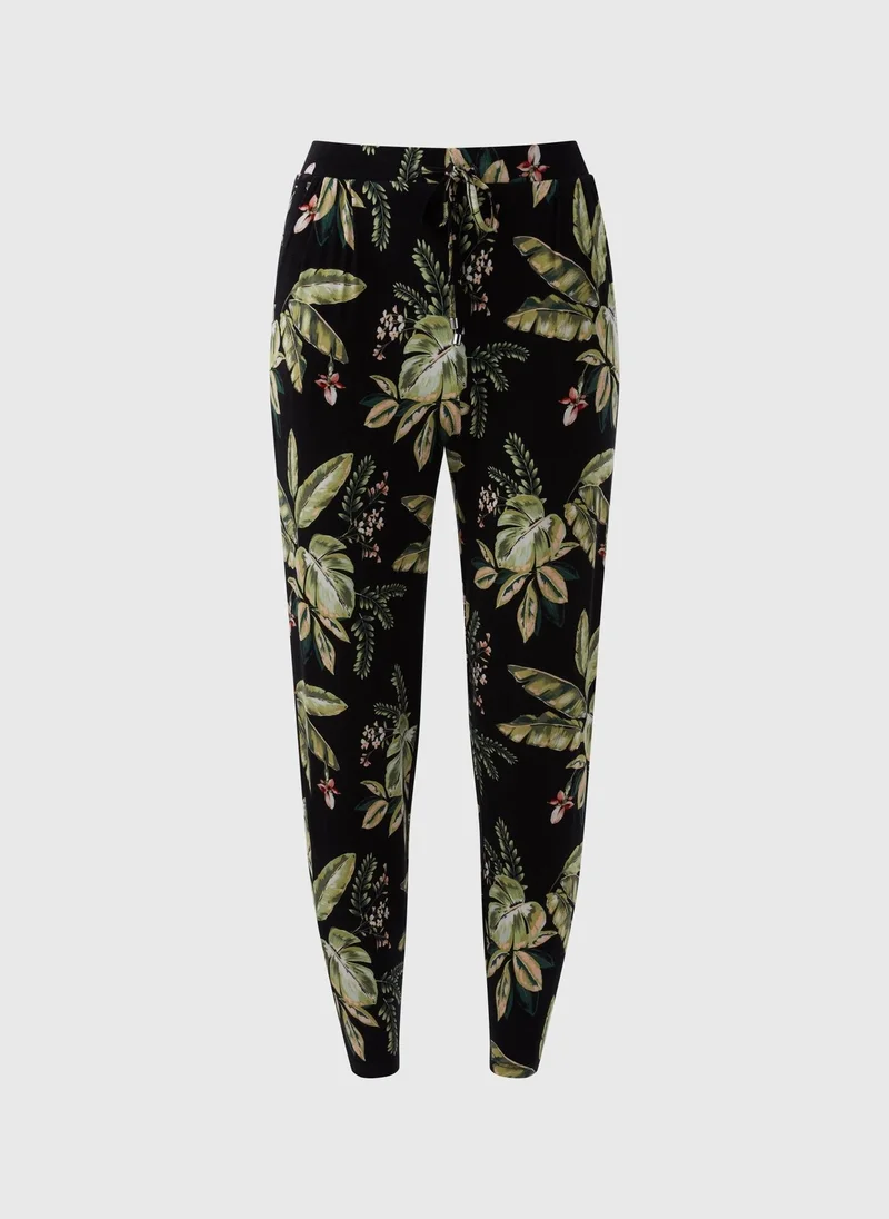 Matalan Khaki Tropical Leaf Harem Trousers