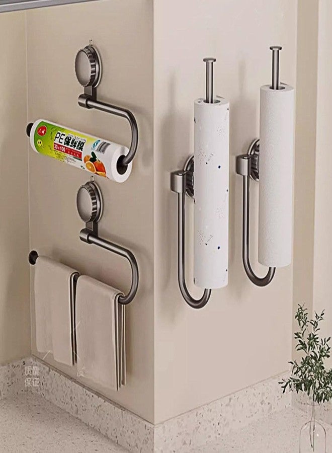 DBlosp Paper Towel Holder Under Cabinet No Drilling, Suction Cup Metal Bathroom Towel Bar Wall Mount for Kitchen, RV, Bathroom - Image 5